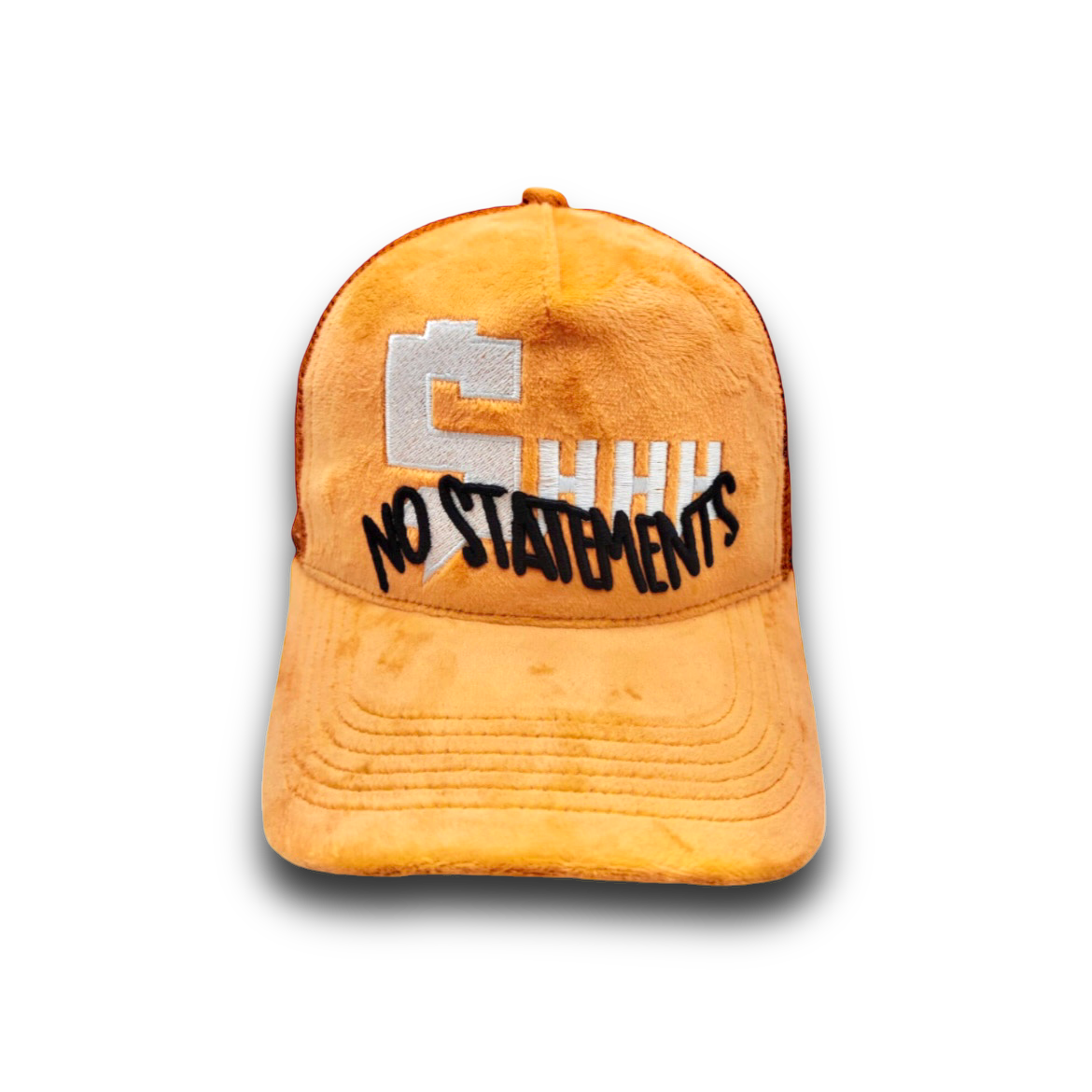 $HHH Velvet No Statements Trucker Hat - Orange