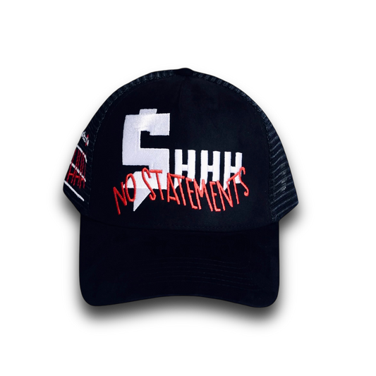 $HHH No Statements Trucker Hat - Black