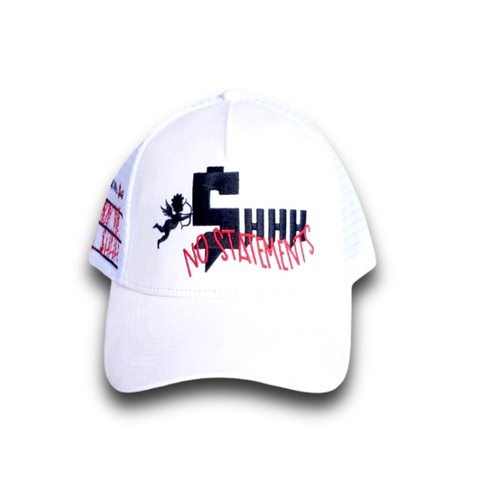 $HHH No Statements Trucker Hat - White