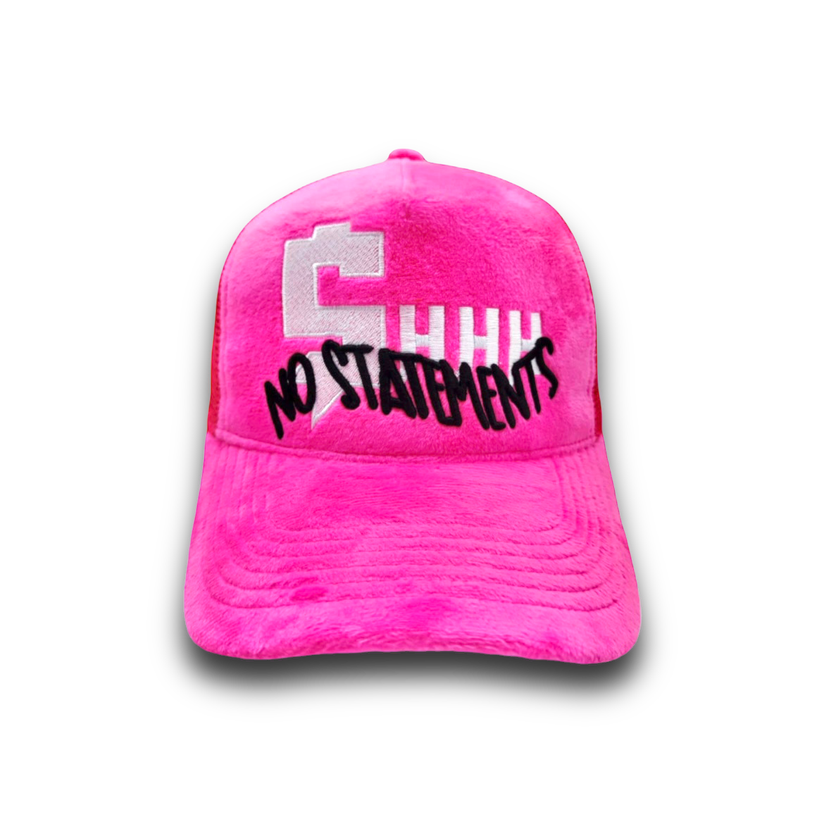 $HHH Velvet No Statements Trucker Hat - Pink