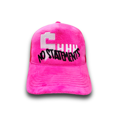 $HHH Velvet No Statements Trucker Hat - Pink